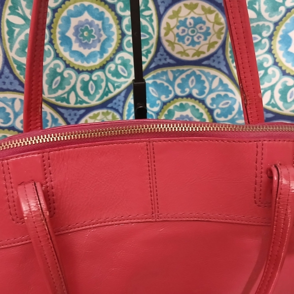 Coach Laura XL Patent Leather Tote Bag - Coral - Picture 10 of 15